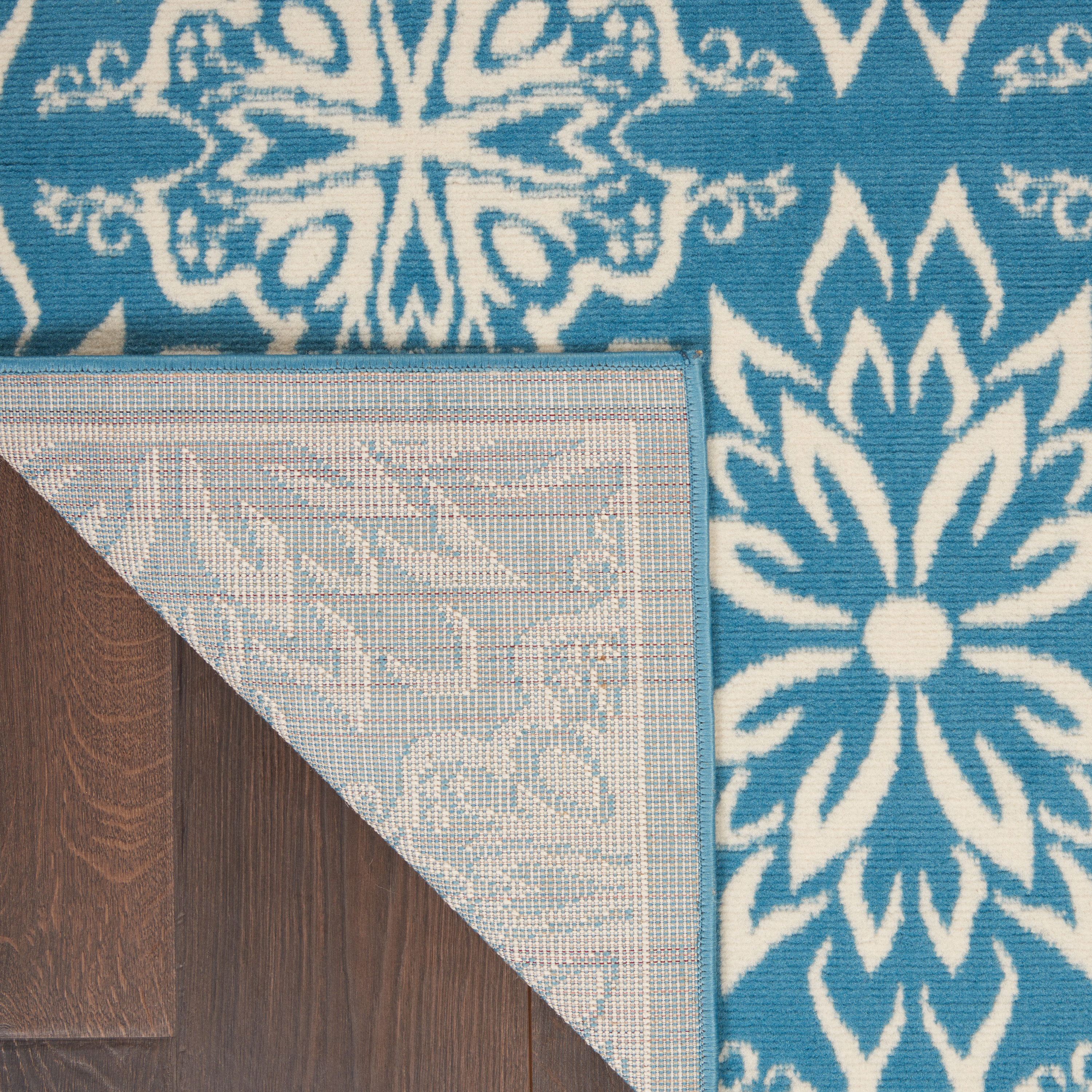 Nourison Jubilant 4' x 6' Ivory Blue Farmhouse Indoor Rug