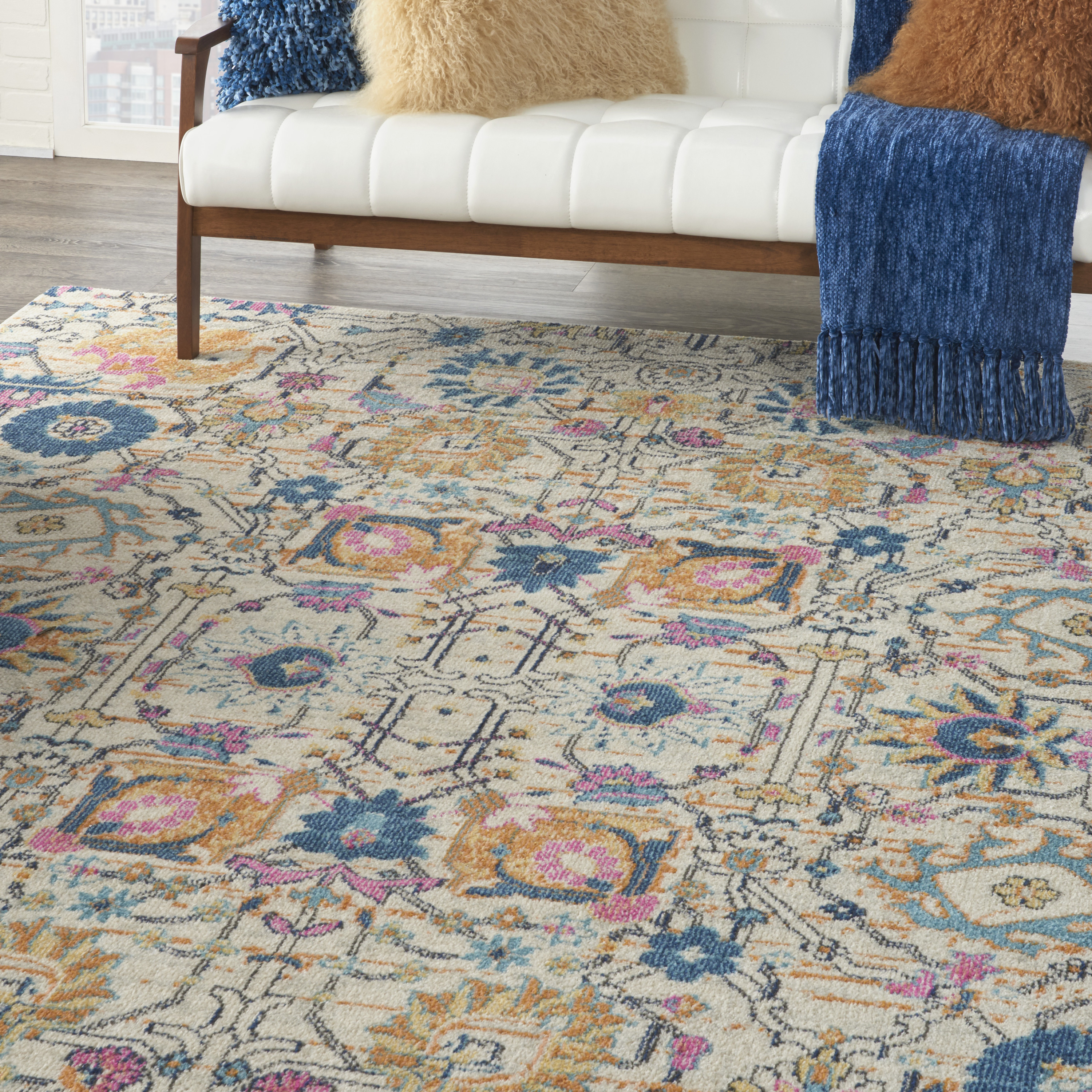 Nourison Passion 6'7" x 9'6" Ivory Multicolor Bohemian Indoor Rug