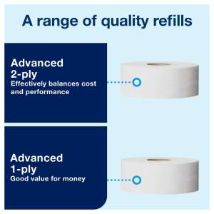 Tork, T1, Jumbo Bath Tissue Dispenser, White