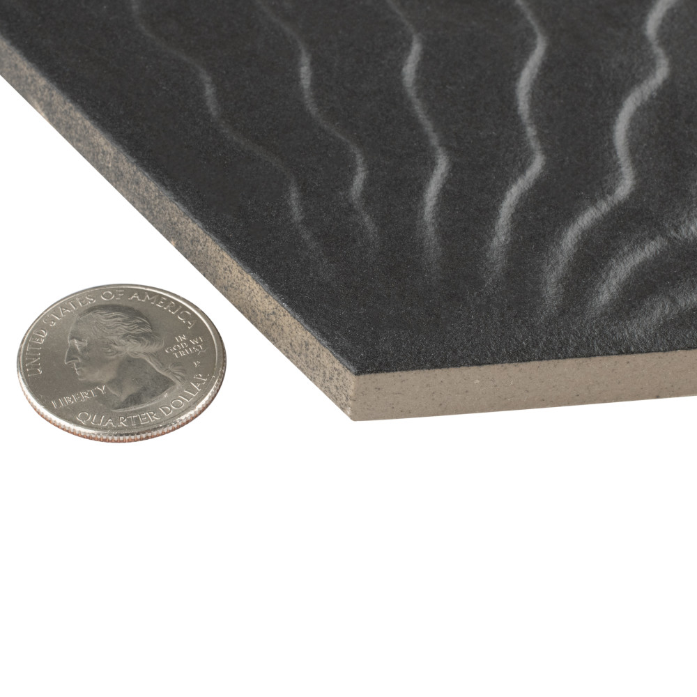 Gaudi Hex Black 8-5/8 in. x 9-7/8 in. Porcelain Floor and Wall Tile