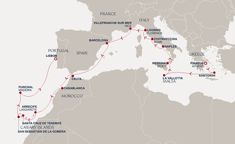 Itinerary map