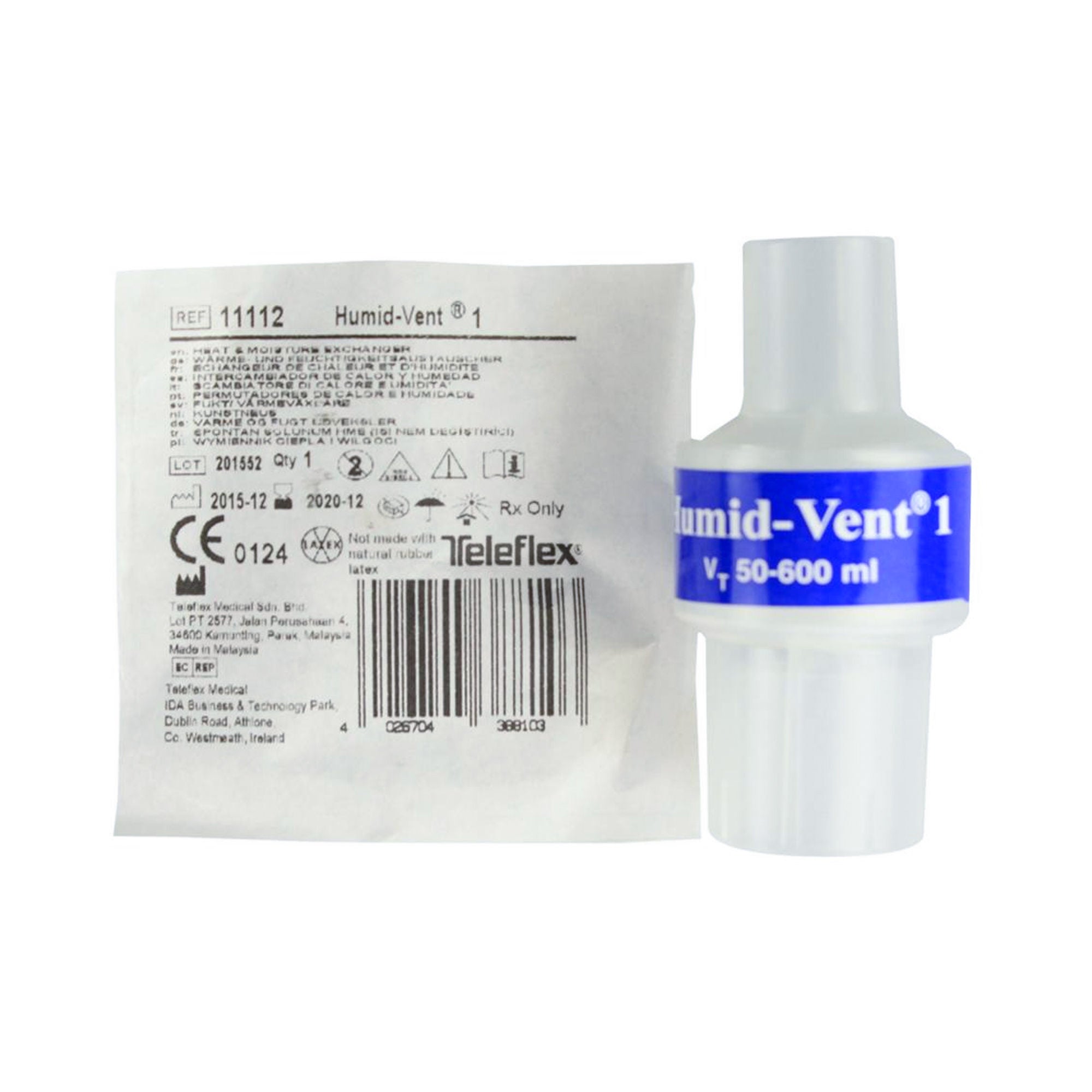 Humid-Vent® 1 Heat Moisture Exchanger, Without CO2 Port