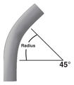 Elbow PVC Schedule 40 45 Degree Angle 36 in. Radius Plain End 6 in. Trade 28.25 L x 25.5 H in.