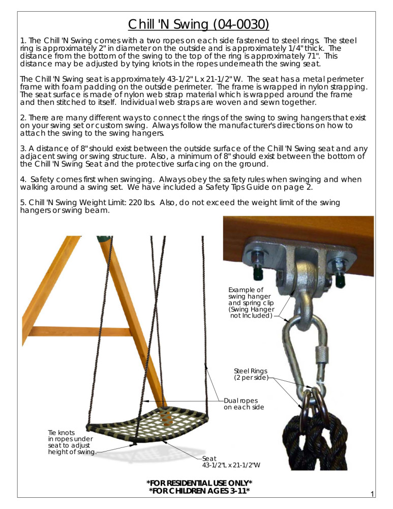 Gorilla Playsets Chill 'N Swing with Nylon Rope, MultiChild Swing