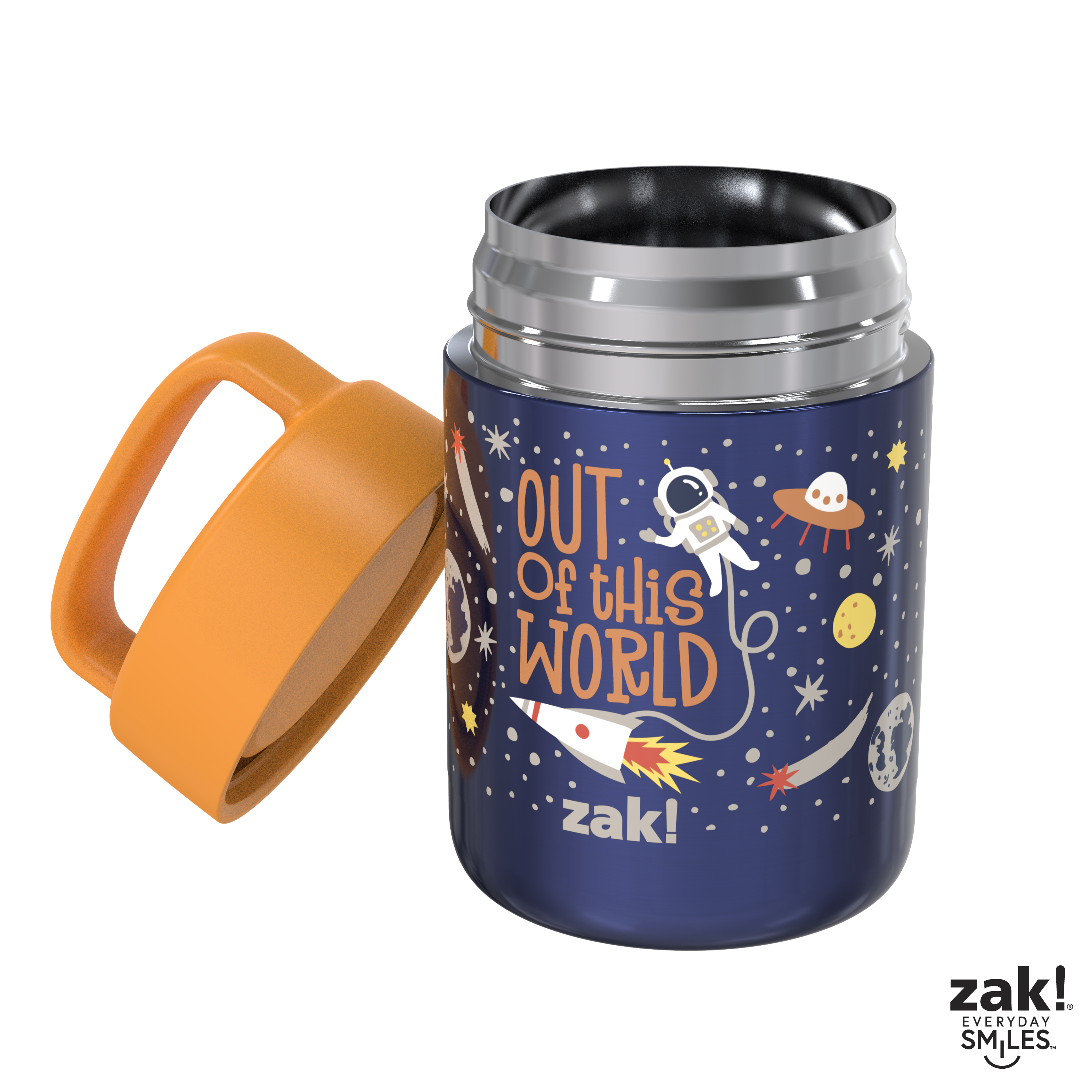 Zak Lunch! Reusable Vacuum Insulated Stainless Steel Food Container, Outer Space slideshow image 3