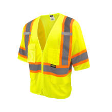 Radians SV232-3 Two Tone Surveyor Type R Class 3 Mesh Safety Vest with Dual Side Zippers