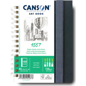 Artist Series 1557 Sketch Art Book, Fabric Cover, Side Wire Binding, 50 Sheet, 5.8x8.3 inch, 1 Count
