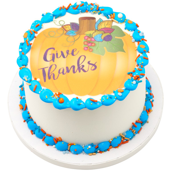 Give Thanks Pumpkin PhotoCake® Edible Image®
