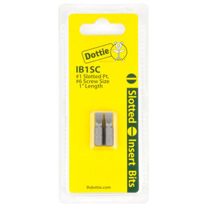 Slotted Insert Bit, #6 Screw, #1 Tip, 1 in. L