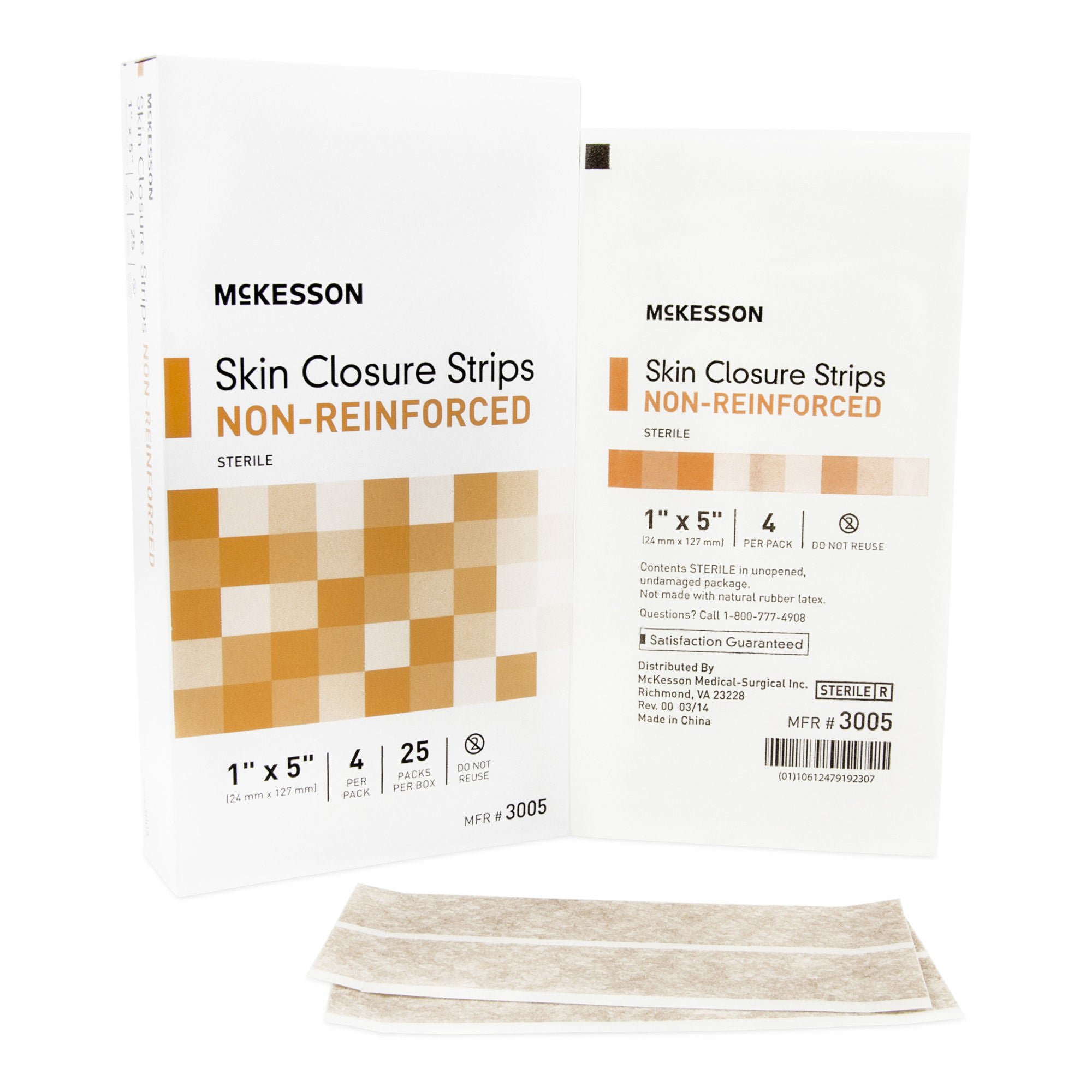 McKesson Nonreinforced Skin Closure Strip, 1 x 5 Inch