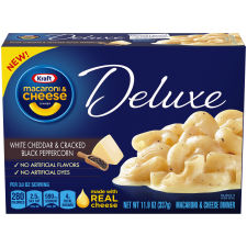 Kraft Deluxe White Cheddar & Cracked Black Peppercorn Macaroni & Cheese Dinner, 11.9 oz Box