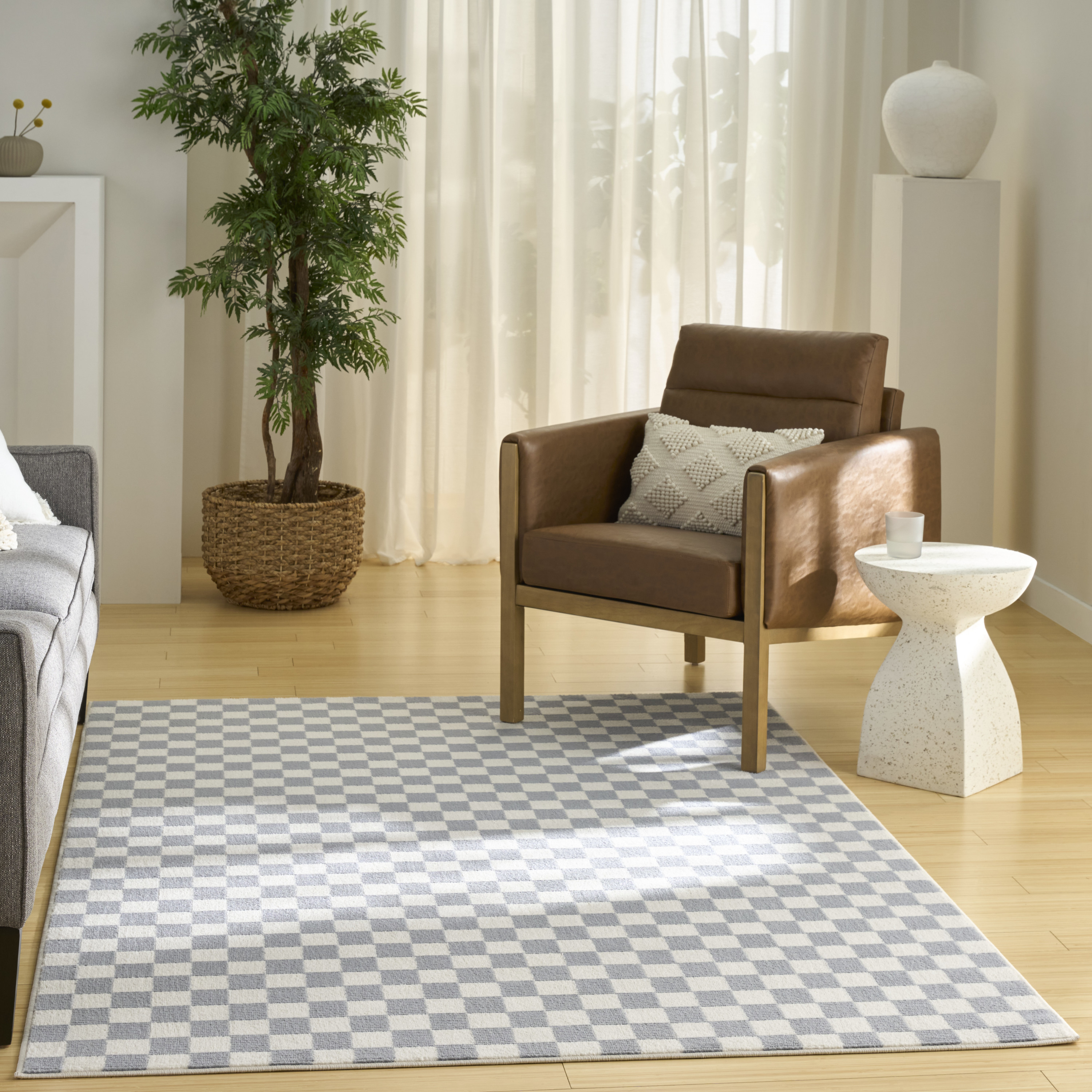 Nourison Serenity Home 6' x 9' Ivory Blue Modern Indoor Rug
