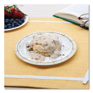 Solo, Symphony Paper Dinnerware, ProPlanet Seal, Mediumweight Plate, 6" dia, Tan