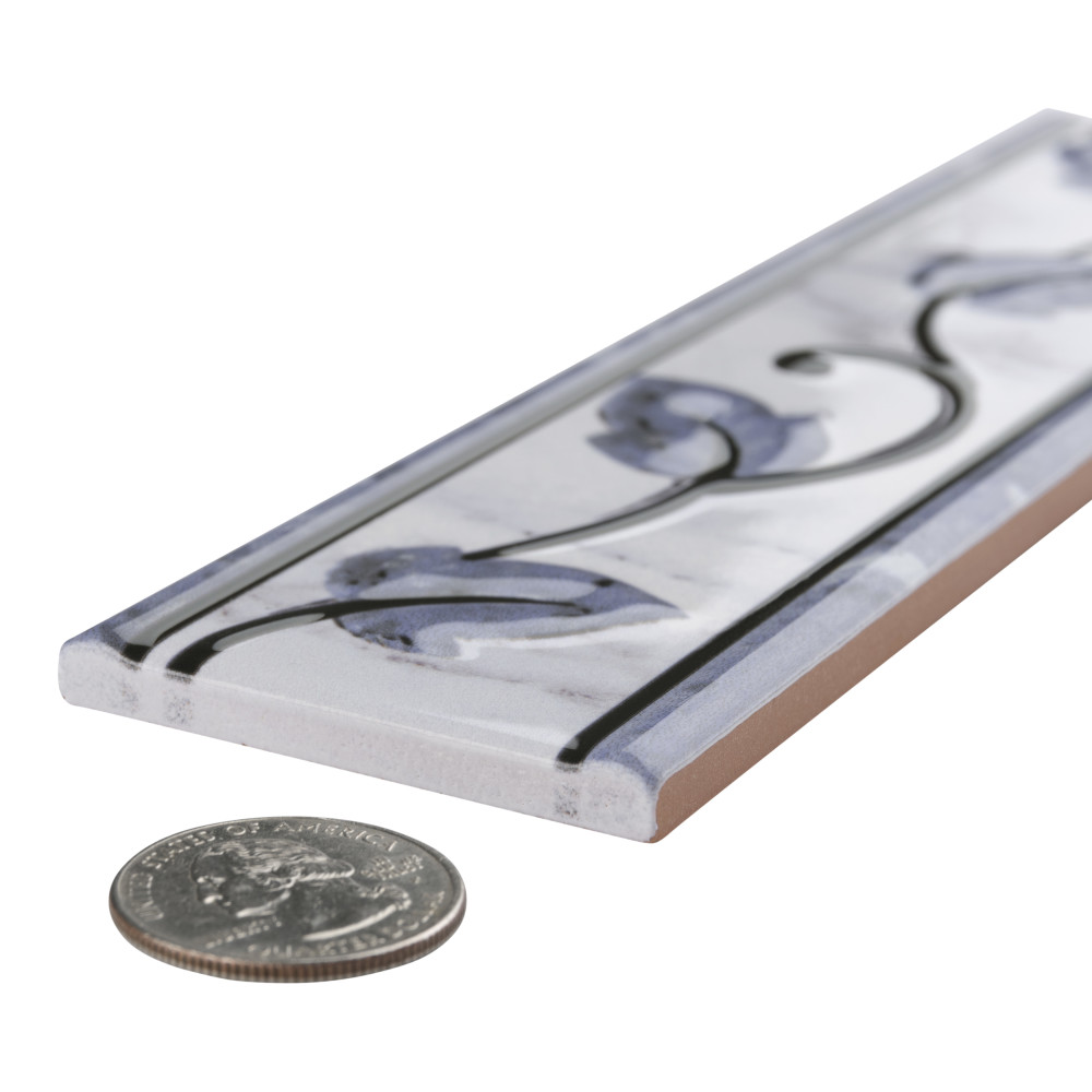 Aroas Listello Gris 2 in. x 7-7/8 in. Ceramic Wall Trim