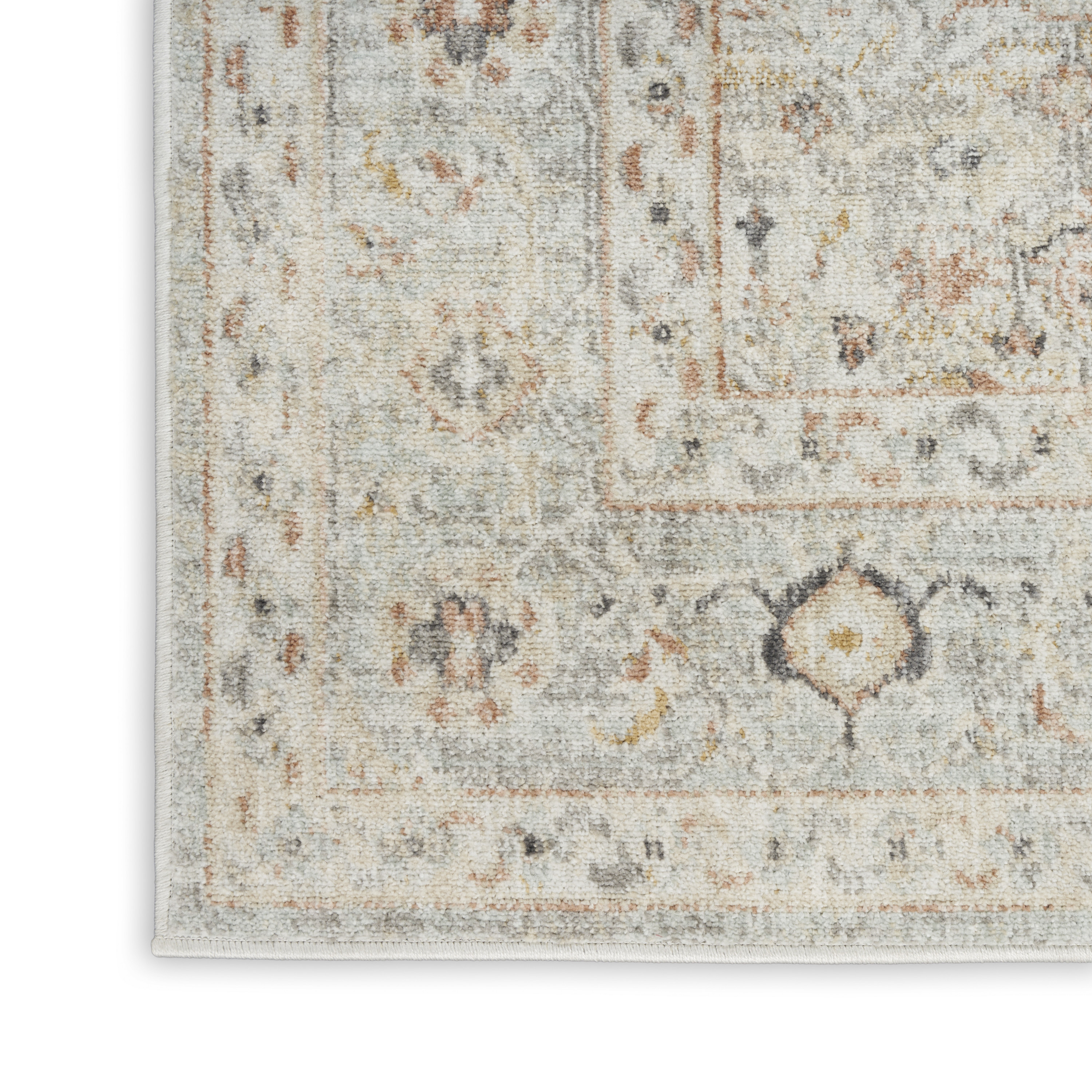 Nourison Oushak Home 2' x 4' Light Grey Vintage Indoor Rug