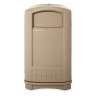 Rubbermaid Commercial, Plaza, 50 gal, Resin, Beige, Square, Receptacle