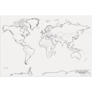 Learning Walls, World Map, 48" x 72", 1 Piece