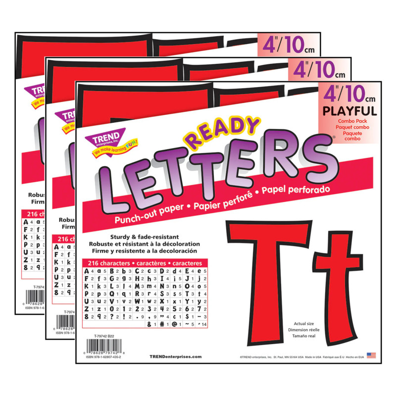 Red 4" Playful Combo Ready Letters®, 3 Packs