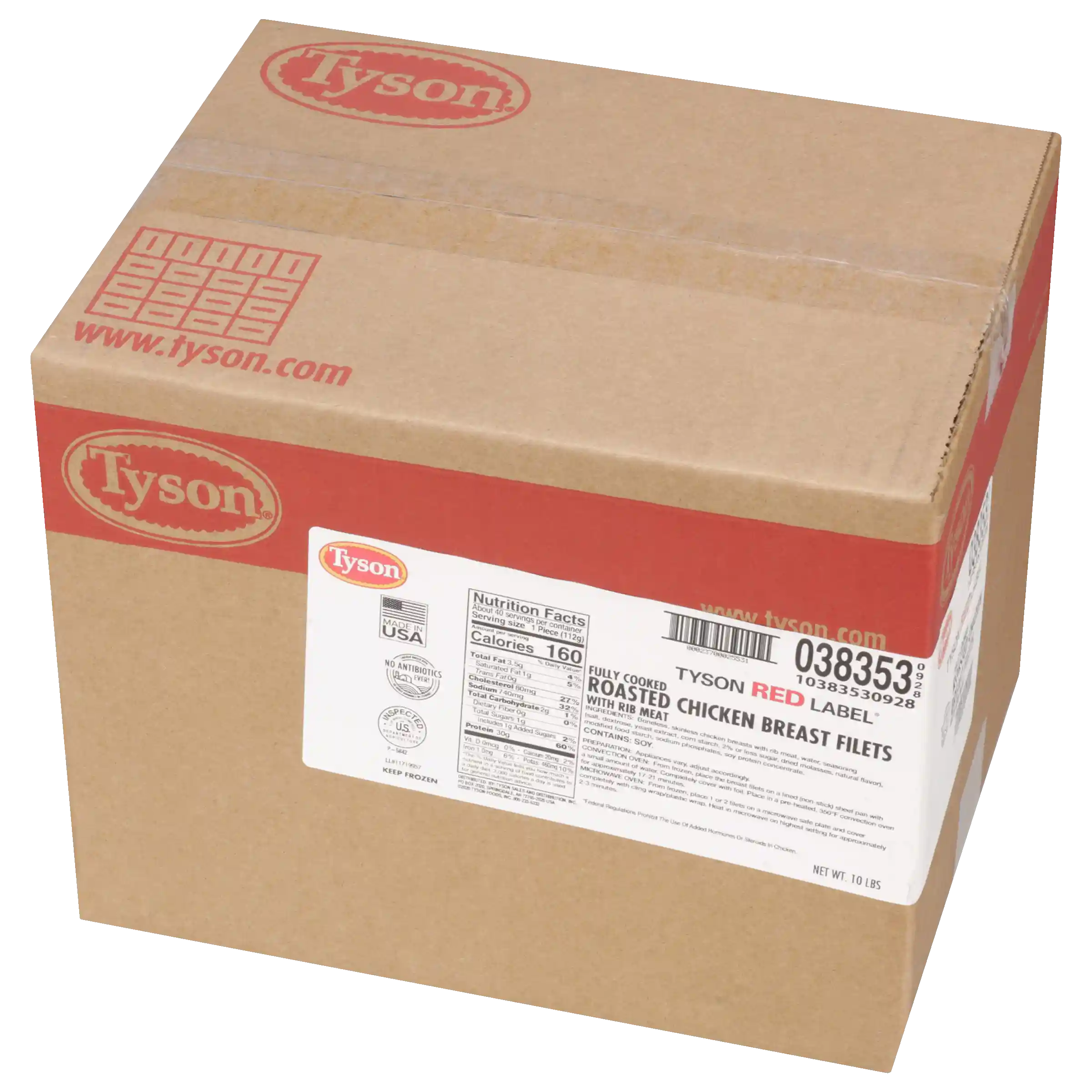Tyson Red Label® Fully Cooked Unbreaded Roasted Chicken Breast Filets, 4 oz._image_5