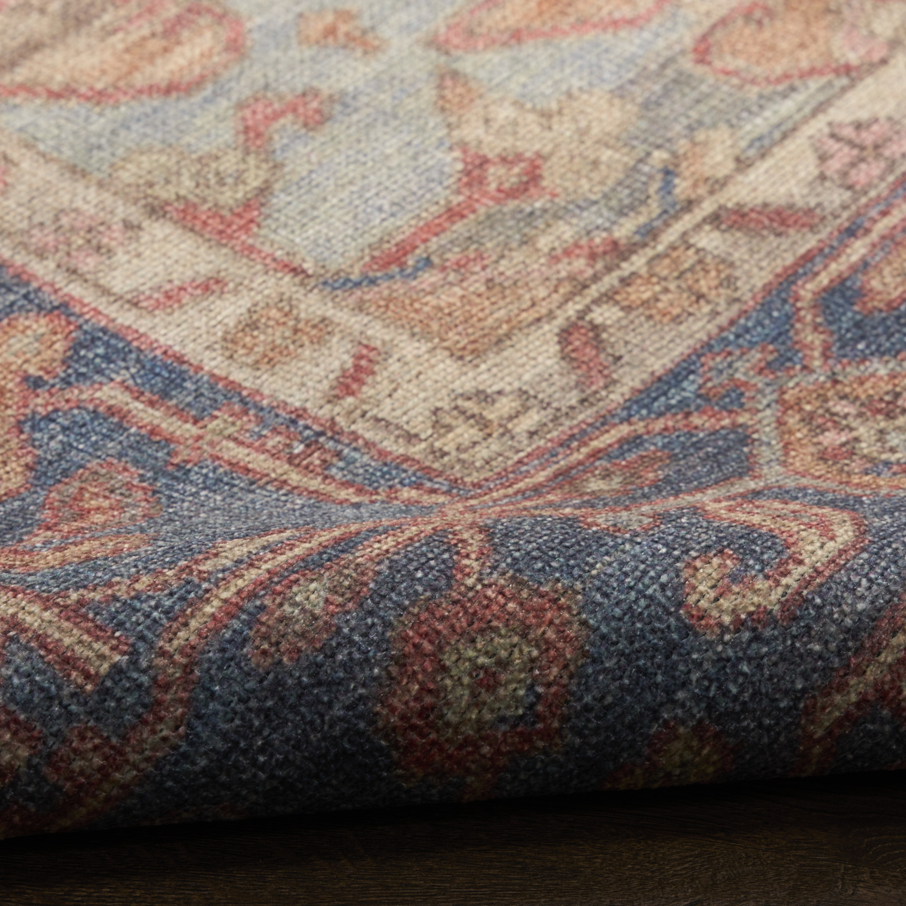 Nourison Vintage Washables 5'3" x 7'3" Blue Coral Vintage Indoor Rug