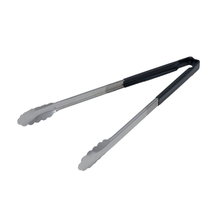 Pinzas festoneadas monobloc de acero inoxidable de 40 cm con mango negro Kool-Touch®