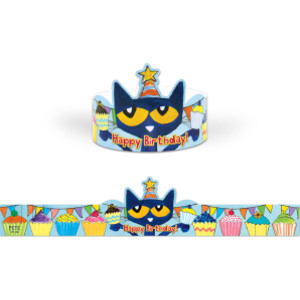 Pete the Cat Happy Birthday Crowns, Pack of 30