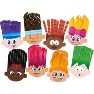 Scissor Skills Hair Cut Paper, 32 Faces