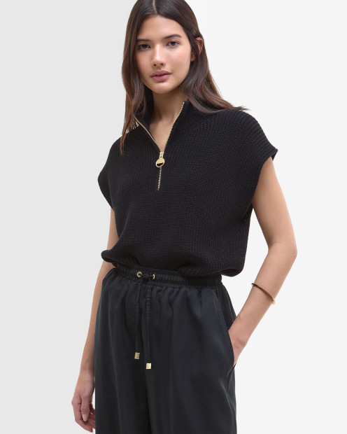 Clara Relaxed Wide-Leg Trousers Black