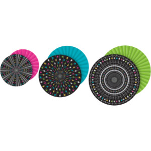 Chalkboard Brights Hanging Paper Fans