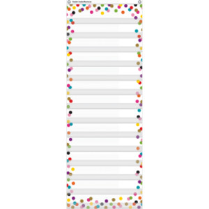 Confetti 14 Pocket Daily Schedule Pocket Chart, 13" x 34"