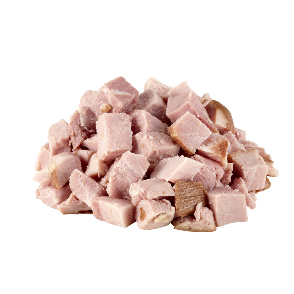 HORMEL(r) Ham, Water Added, Diced, Frozen, .75 inch, 10 lb . C1C0 - Front Center Out of Package (Hi Res)