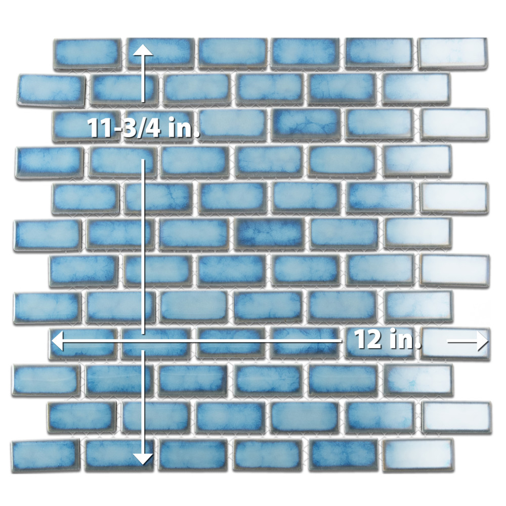 Hudson Subway Marine 11-3/4 in. x 12 in. Porcelain Mosaic Tile