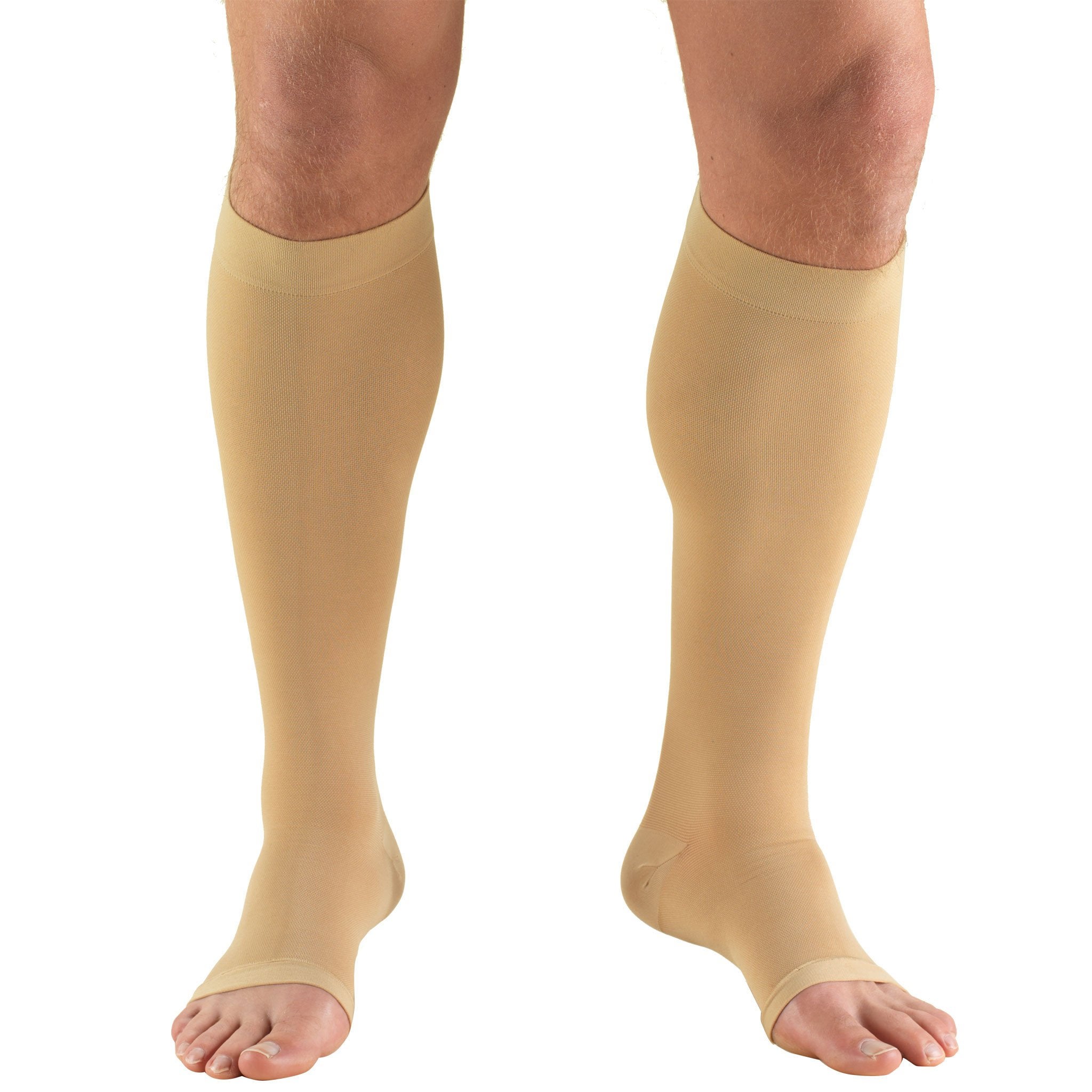 Compression Stocking Truform® Knee High Medium Beige Open Toe