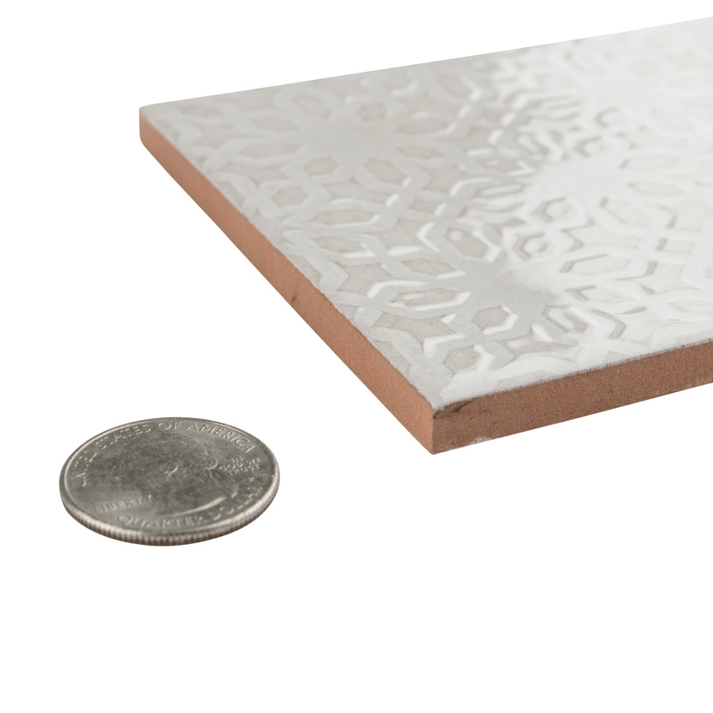 Camden Decor Antique Bianco 4 in. x 8 in. Ceramic Wall Tile