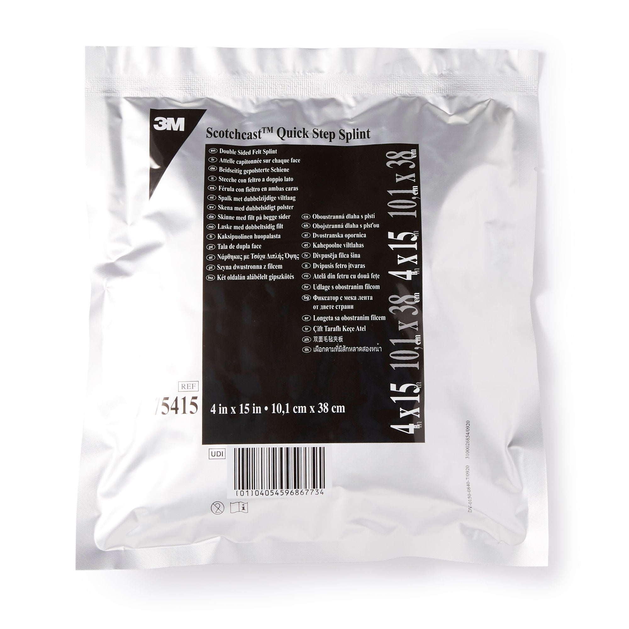 3M™ Scotchcast™ Quick Step Double Sided Felt Padded Splint, 4 x 15 Inch