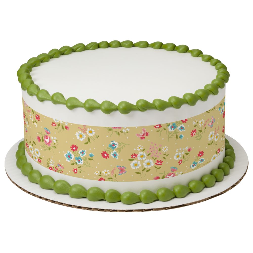 Image Cake Yellow Ditsy Print