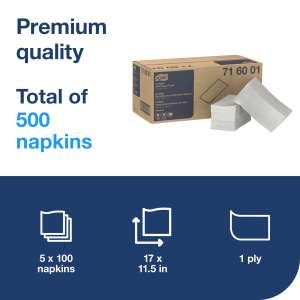 Tork, LinStyle Valet Guest Towel, Napkins, 1 ply, White