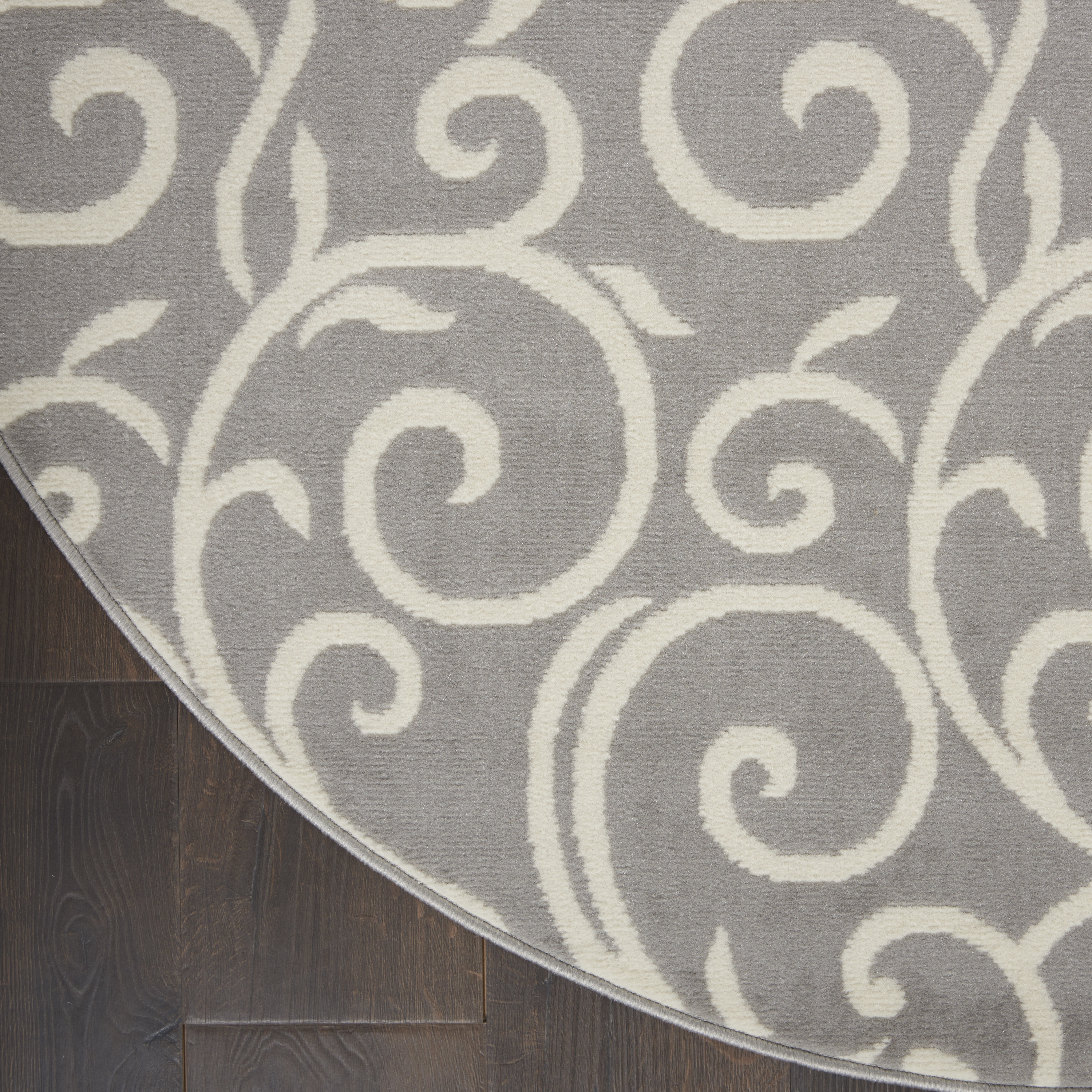 Nourison Grafix 8' x Round Grey Contemporary Indoor Rug