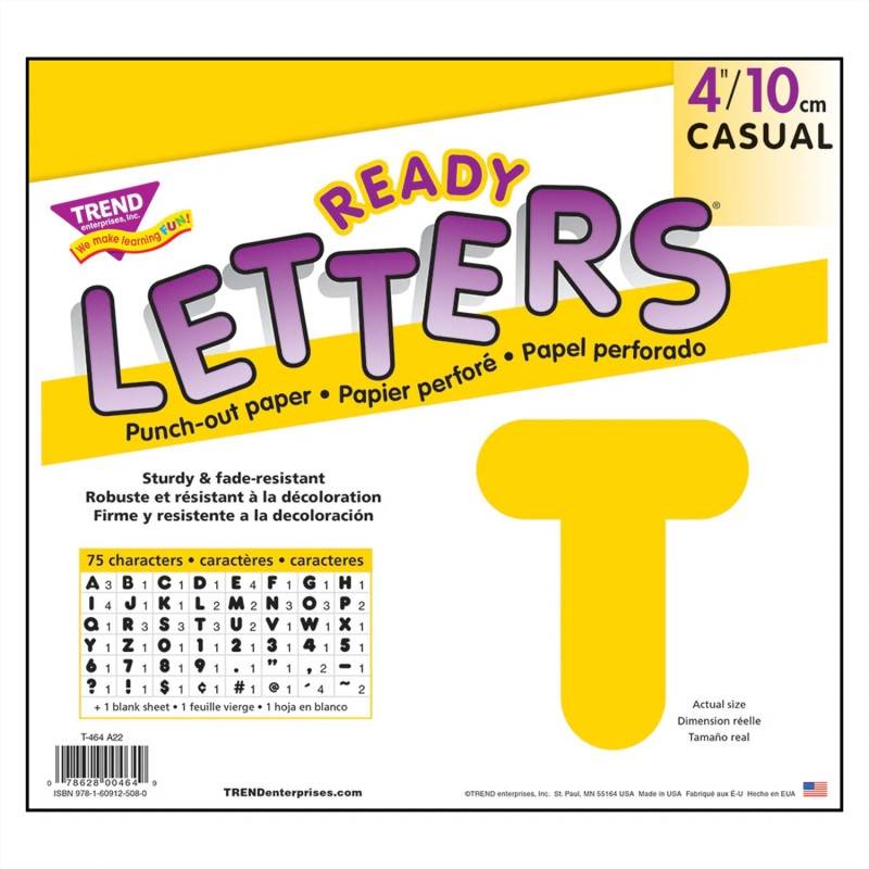 Yellow 4" Casual Uppercase Ready Letters®