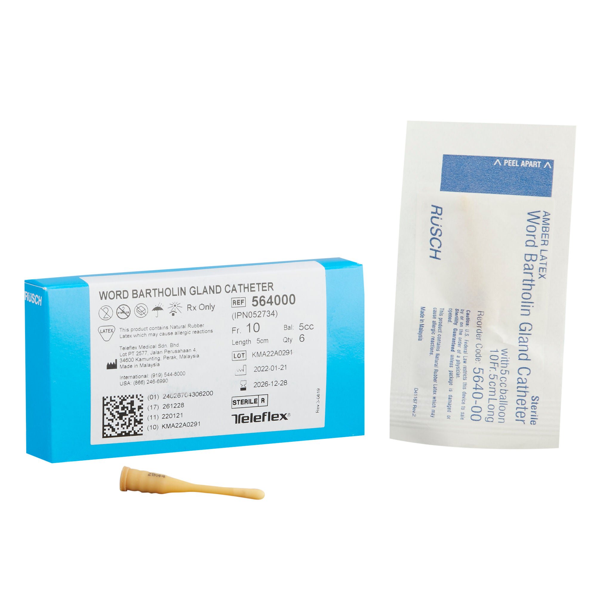 Teleflex LLC CATHETER, GLAND WORD BARTHOLIN10FR 5CC TELFLX