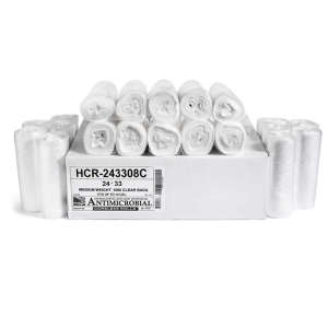 Aluf,  HDPE Liner, 16 gal Capacity, 24 in Wide, 33 in High, 8 Microns Thick, Clear