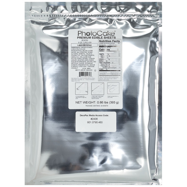 PhotoCake® Premium Edible Sheets, 8.25" Circle PhotoCake® Edible Paper