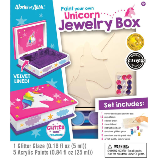 Paint Your Own Unicorn Keepsake Box with Wood Paint Kit