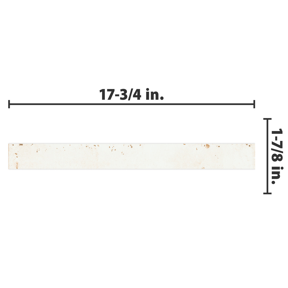 Phoenix Ivory 1-7/8 in. x 17-3/4 in. Porcelain Floor and Wall Tile