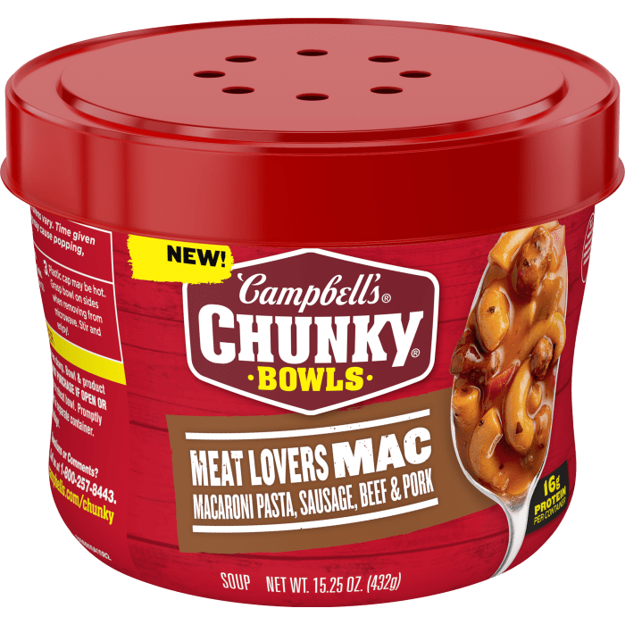 Meat Lovers Mac Soup Microwavable Bowl