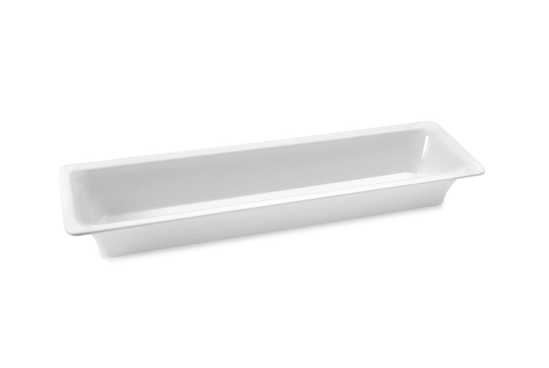 GN pan slim 2/4 100 mm deep melamine in white