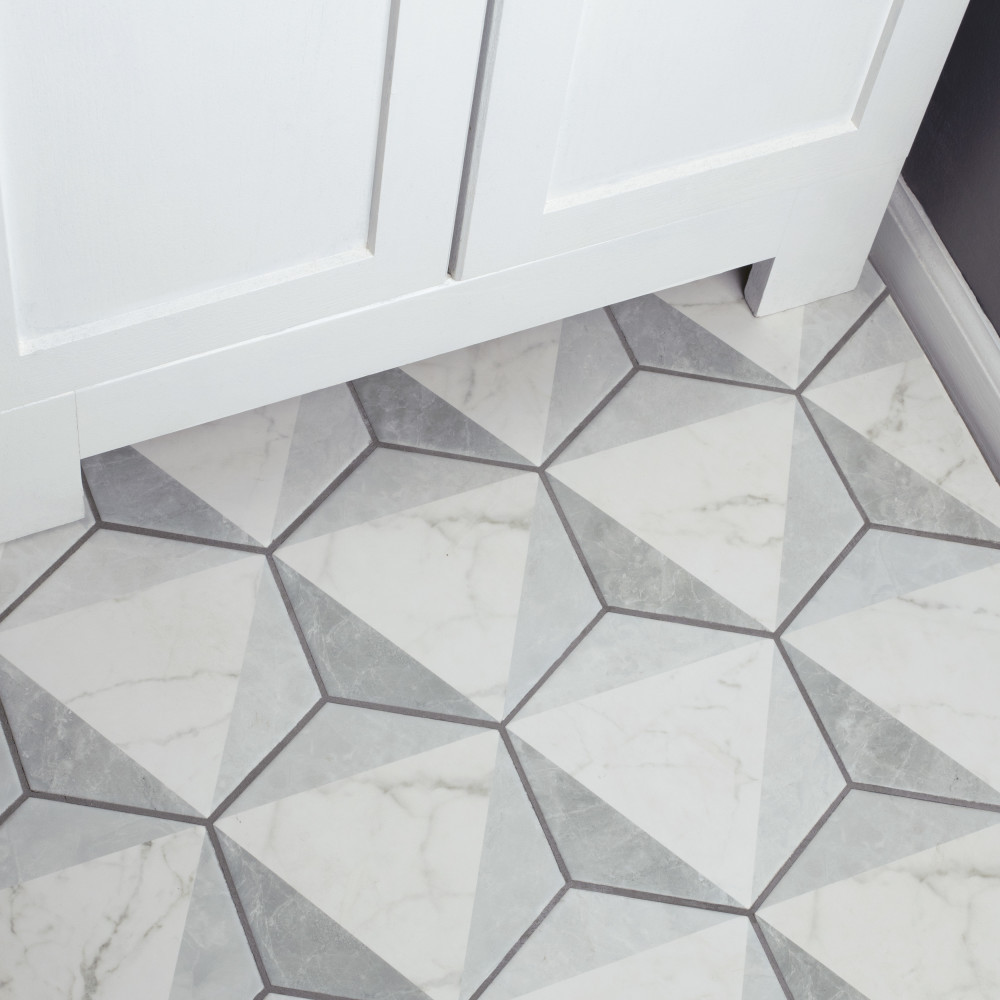 Classico Carrara Hexagon Peak 7 in. x 8 in. Porcelain Floor and Wall Tile