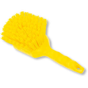 Carlisle, Sparta®, 3in, Color Coded Floater Scrub Brush, 8in Handle, Polypropylene Bristles, Yellow