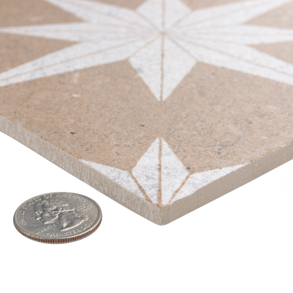 Compass Star Sand Stone 8 in. x 8 in. Porcelain Floor and Wall Tile
