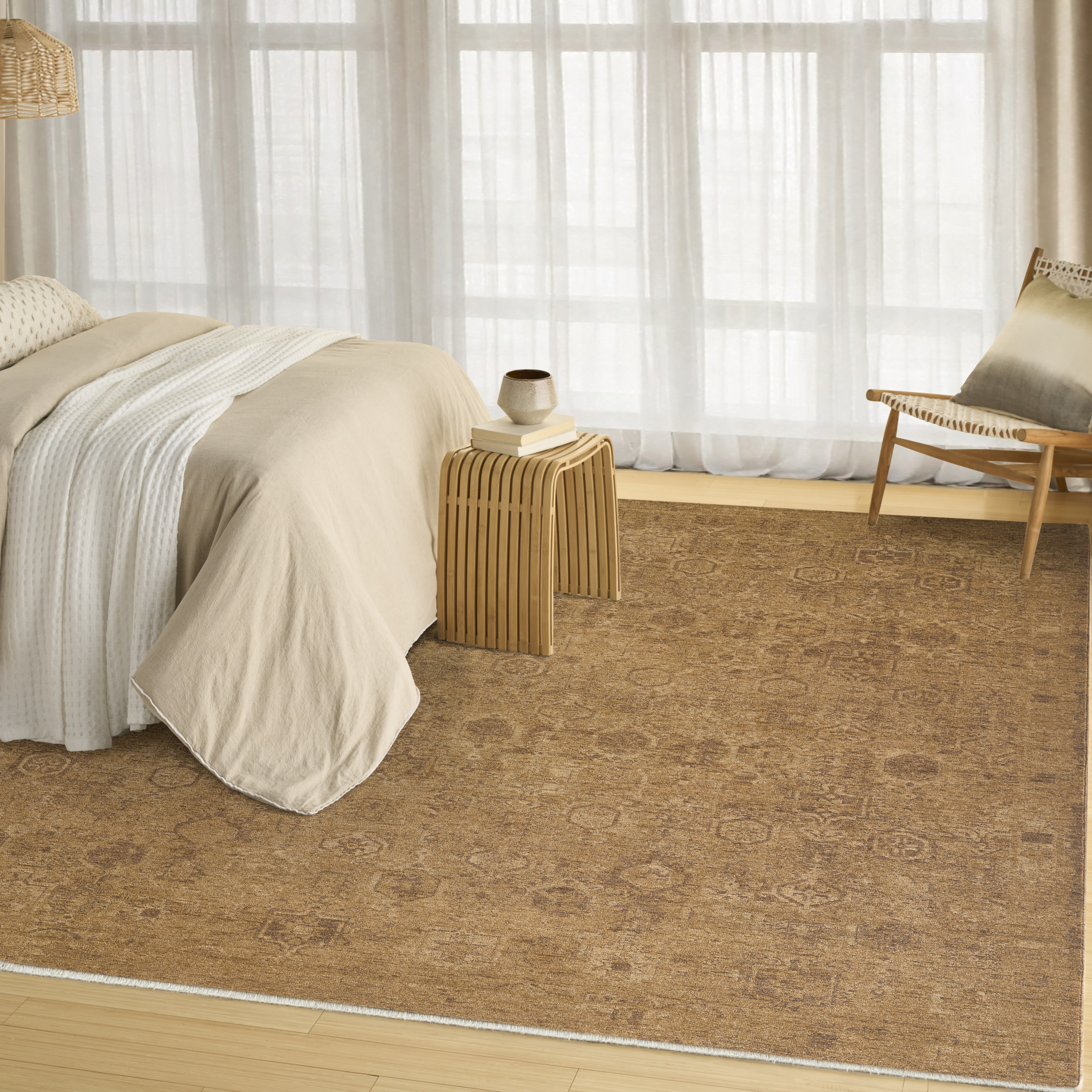 DKNY Pure Shades 7'10" x 9'10" Latte Vintage Indoor Rug